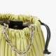 Charles Keith Pleated Covered Shoulder Bucket Bag Yellow